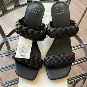 A New Day Black Braided Women's Sandals
